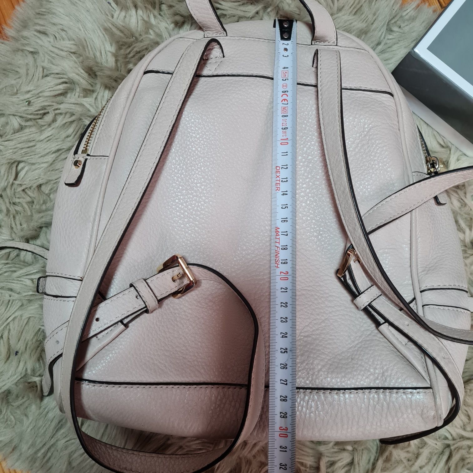 Michael Kors plecaczek plecak mały złote zamki beżowy backpack medium