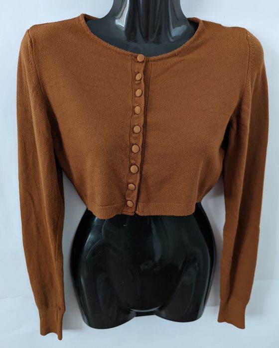 Жіноча кофточка кроп топ Zuiki Італія XS, коричнева,топик, кофта топік
