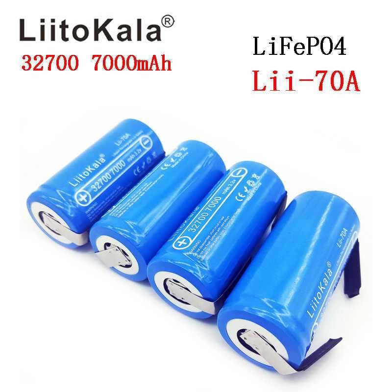 Аккумулятор 32700 LiFePO4 Liitokala 70A-N 7000mAh 3.2V 30A под пайку