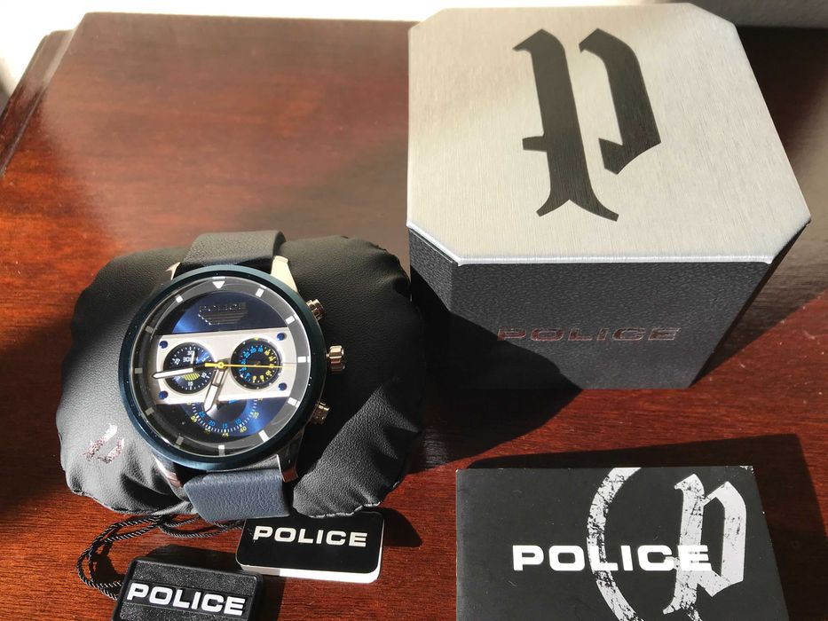 Relógio Police Azul & Prateado