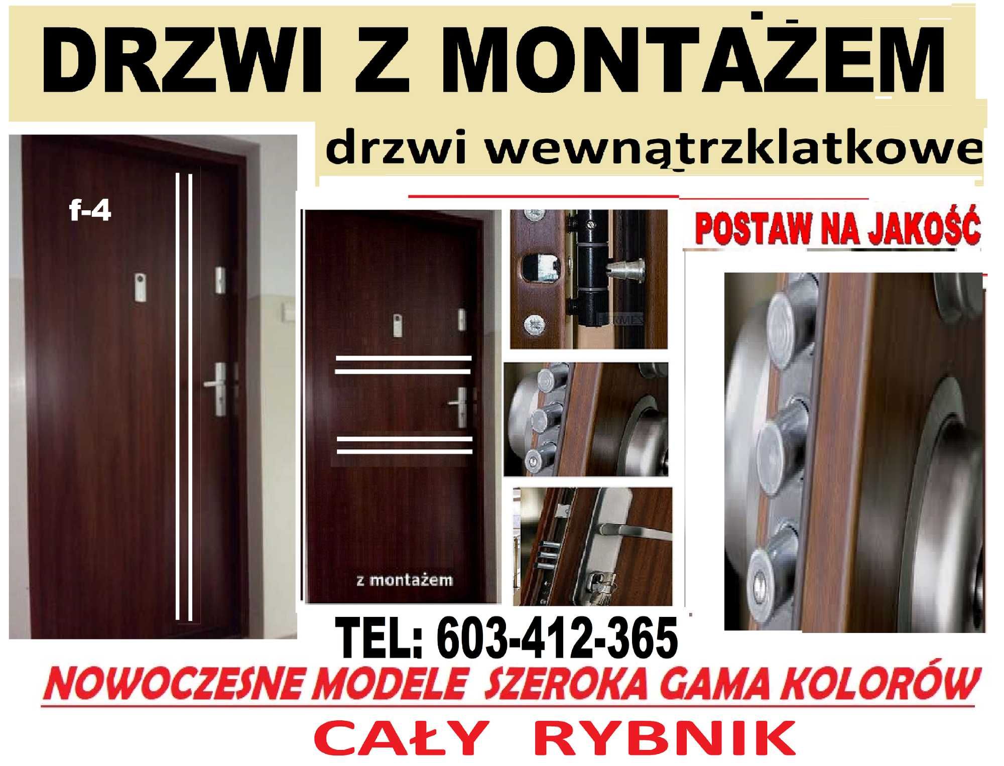 WEWNĄTRZKLATKOWE drzwi wejściowe do mieszania z Montażem- zewnętrzne