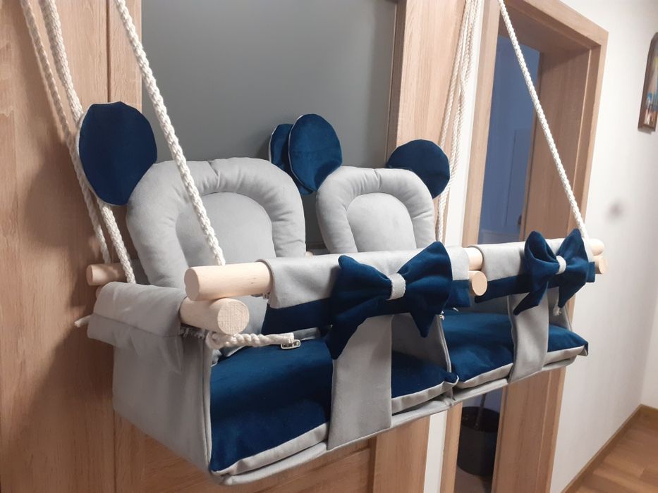 Huśtawka dla bliźniaków, blizniąt, podwójna