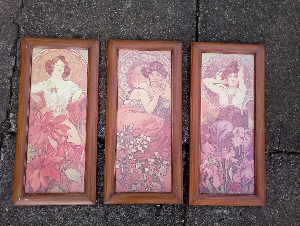 Alfons Mucha 3 reprodukcja - zestaw