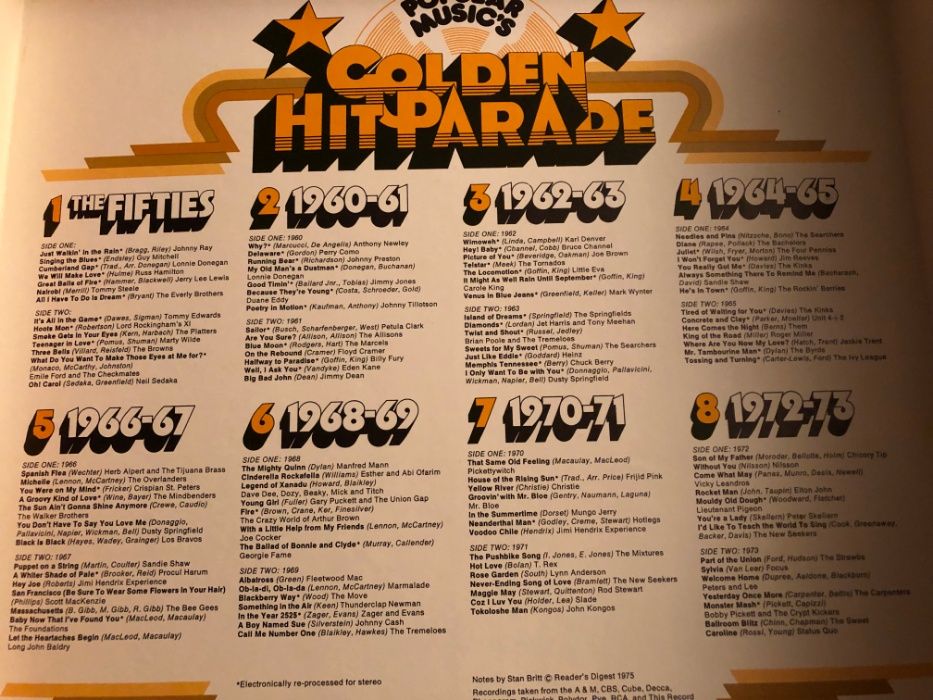 Golden Hit Parade - 8 discos de vinil