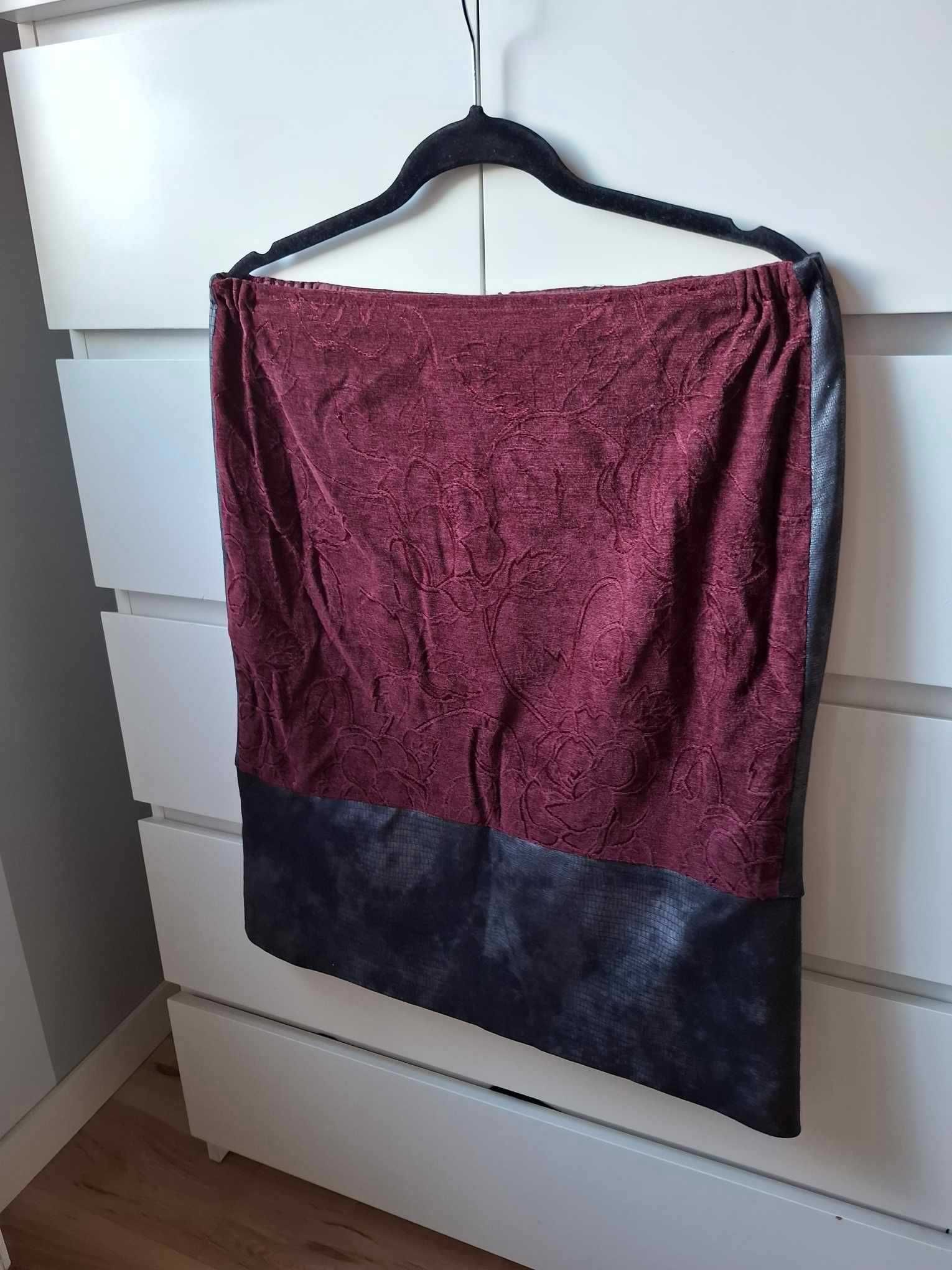 XL Amadeusz bordowa burgundowa spódnica vintage retro bordowy szara