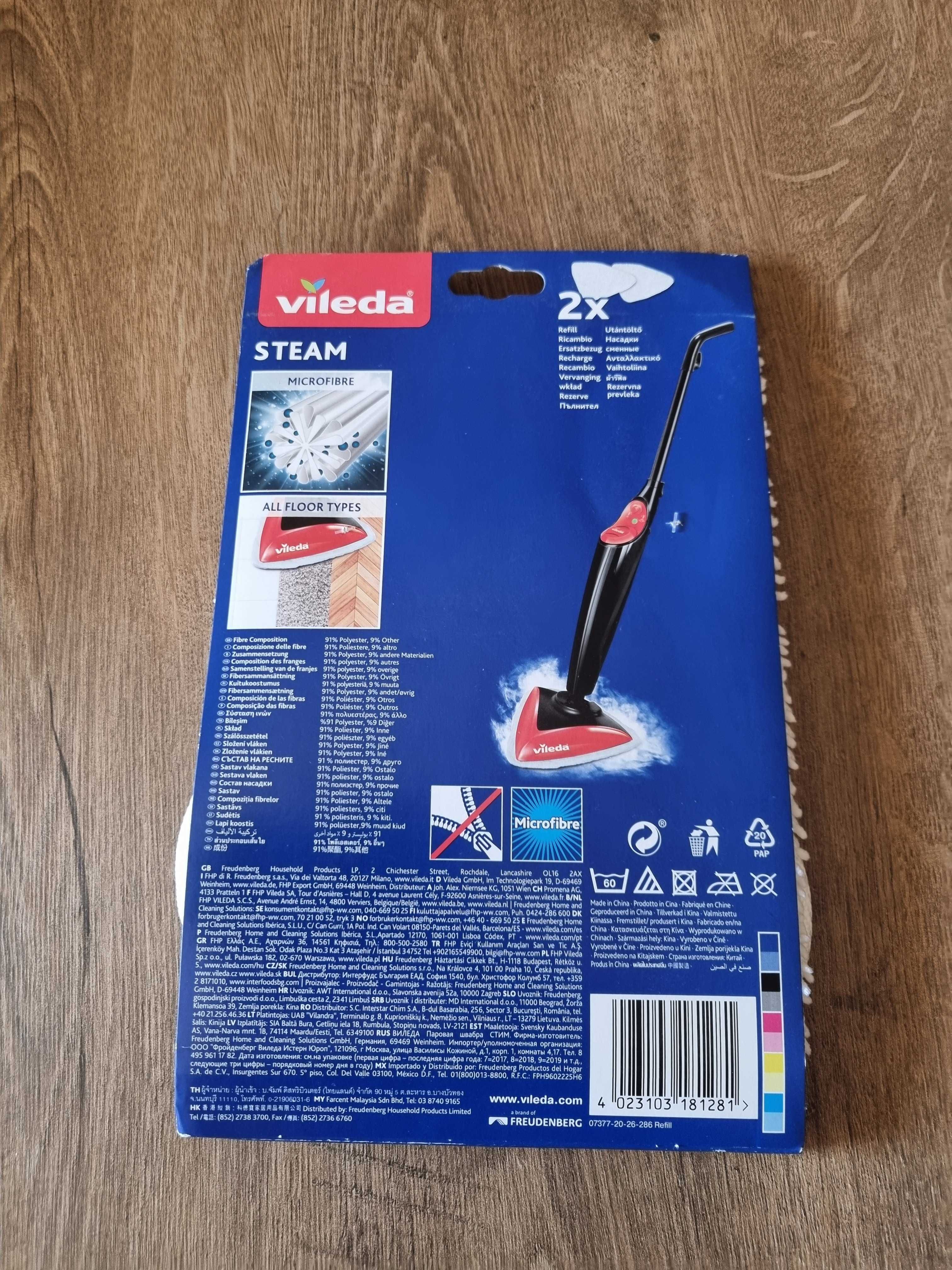 Vileda Wkłady do mopa parowego, biate, kompket 2szt