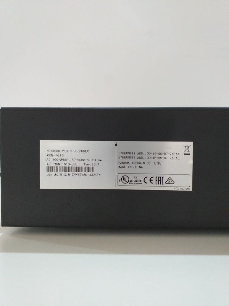 Wisenet 4K UHD Network Video Recorder XRN-1610 16-kanałowy NVR PoE