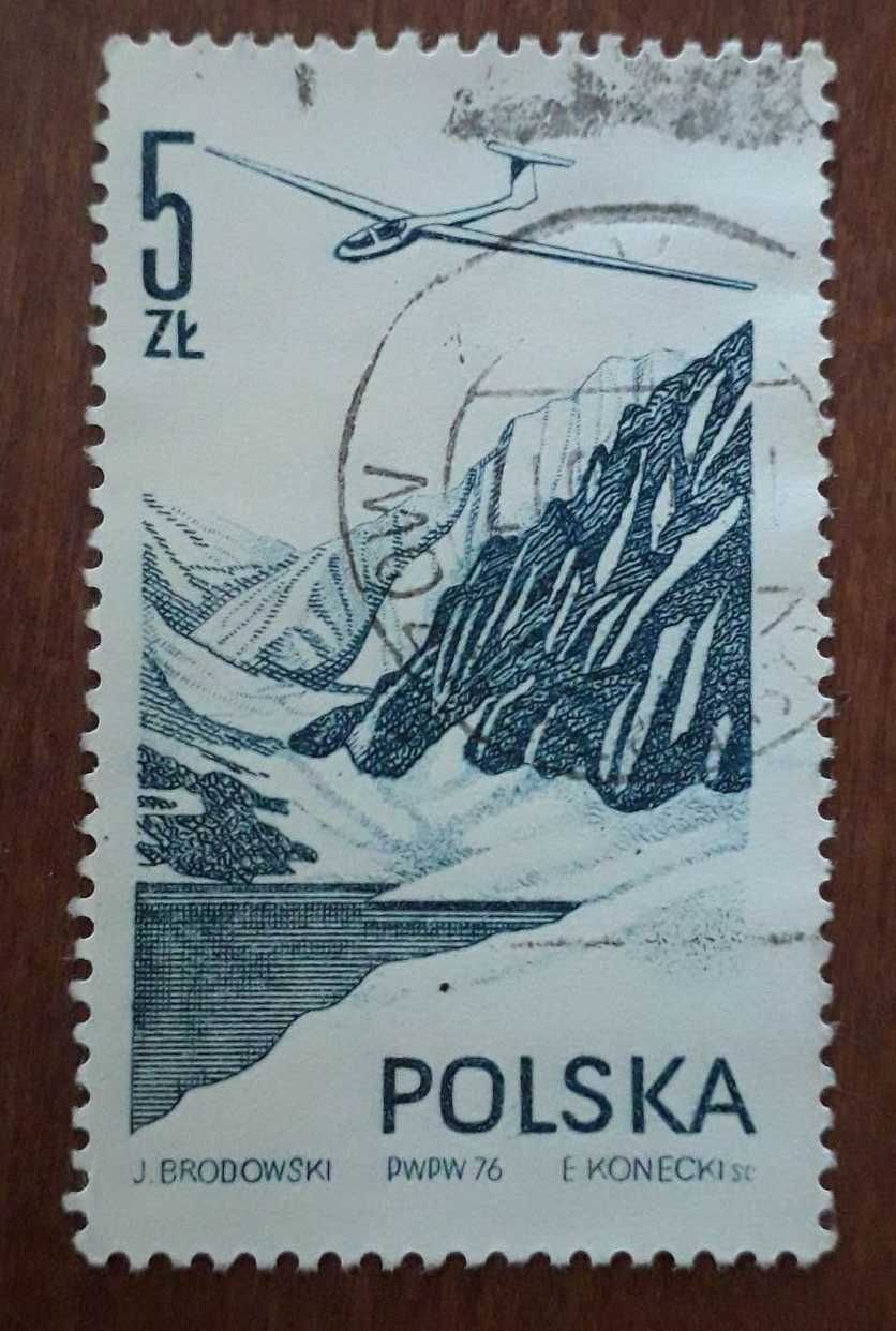 Znaczek pocztowy nowoczesne samoloty 1976 Polska