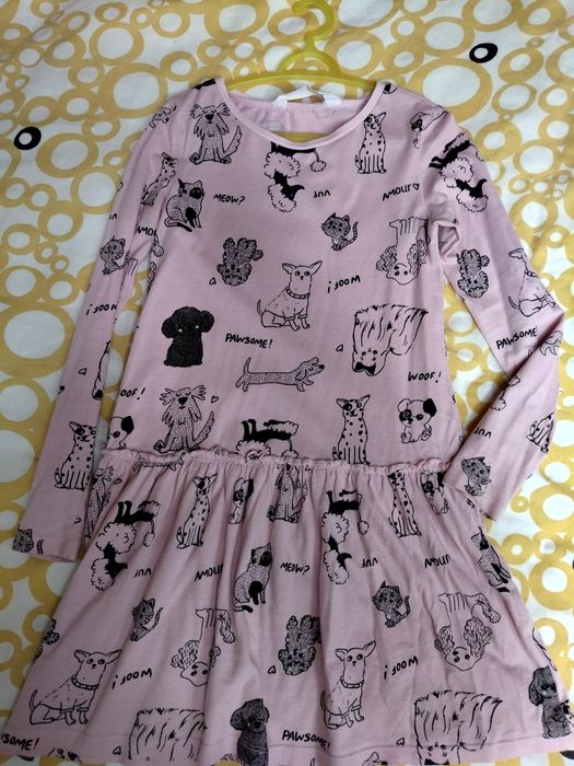 Sukienka H&M pudrowy róż rozmiar 122/128