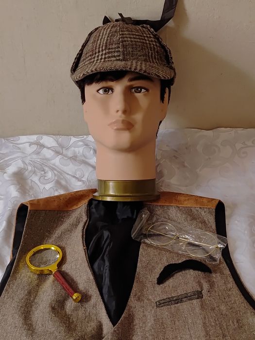 Strój przebranie detektyw Sherlock Holmes 5 części rozmiar XL