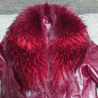 Продам червону шкіряну куртку, осінь,весна,розмір M;L у дуже добром