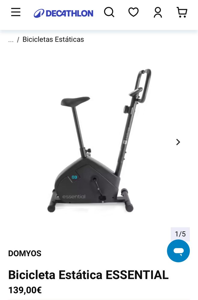Bicicleta estática ESSENTIAL Domyos