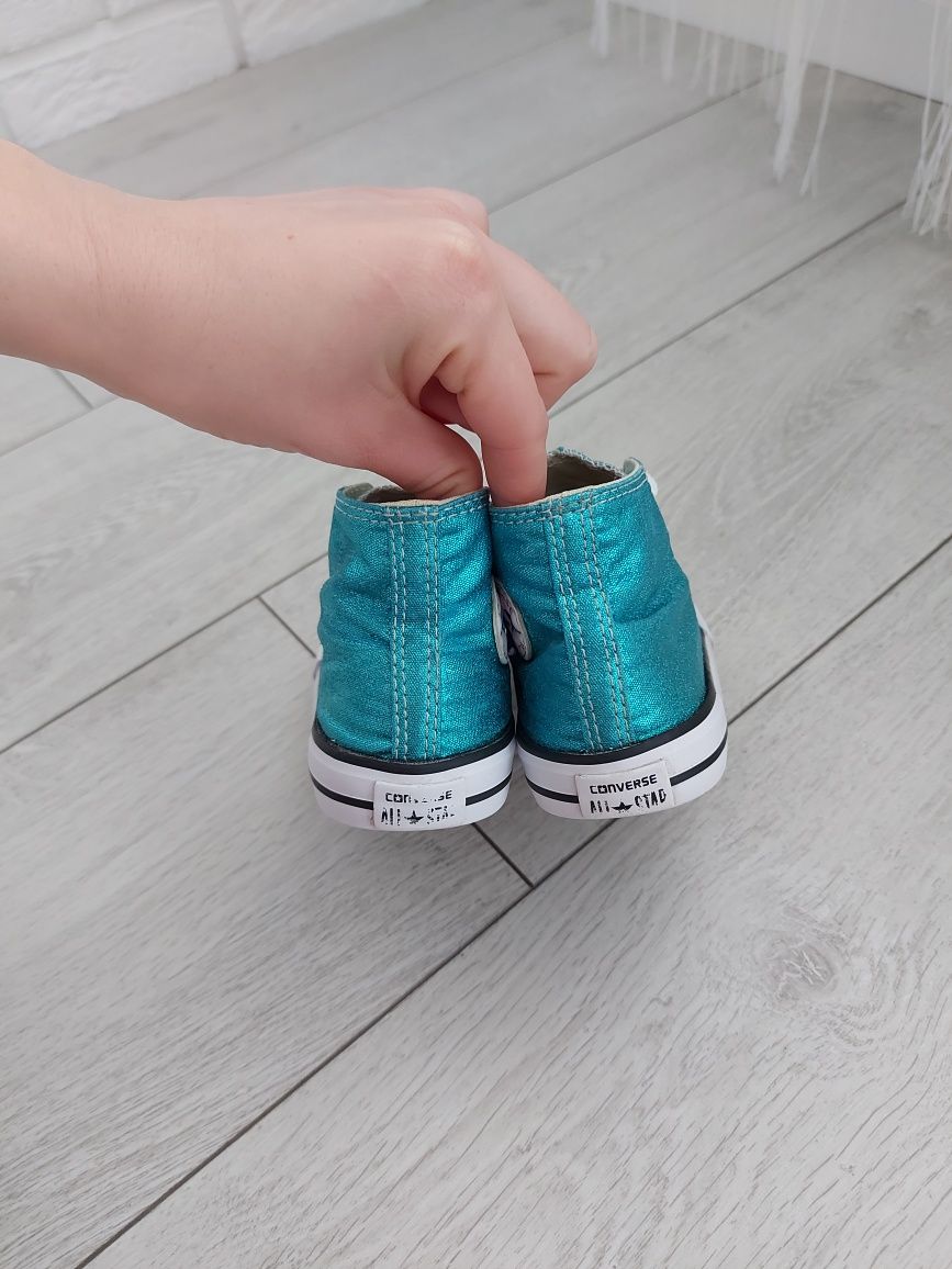 Buty trampki converse brokatowe wysokie 25 Wkładka 16 cm ręcznie