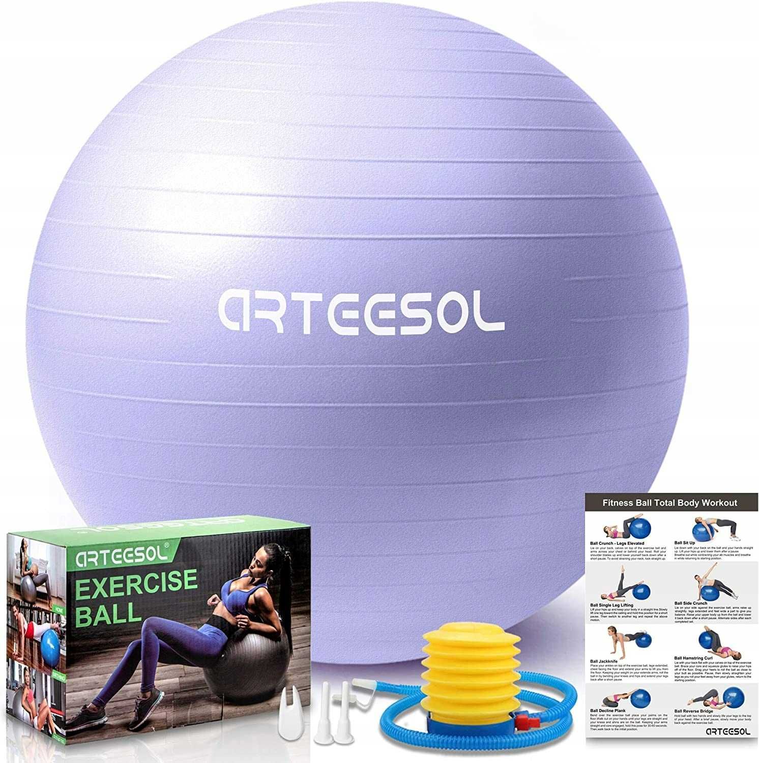 Piłka do ćwiczeń fitness ARTEESOL 75 cm różowa