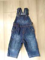 Ogrodniczki szelki jeansowe dżinsowe dla chłopczyka niemowlaka 74