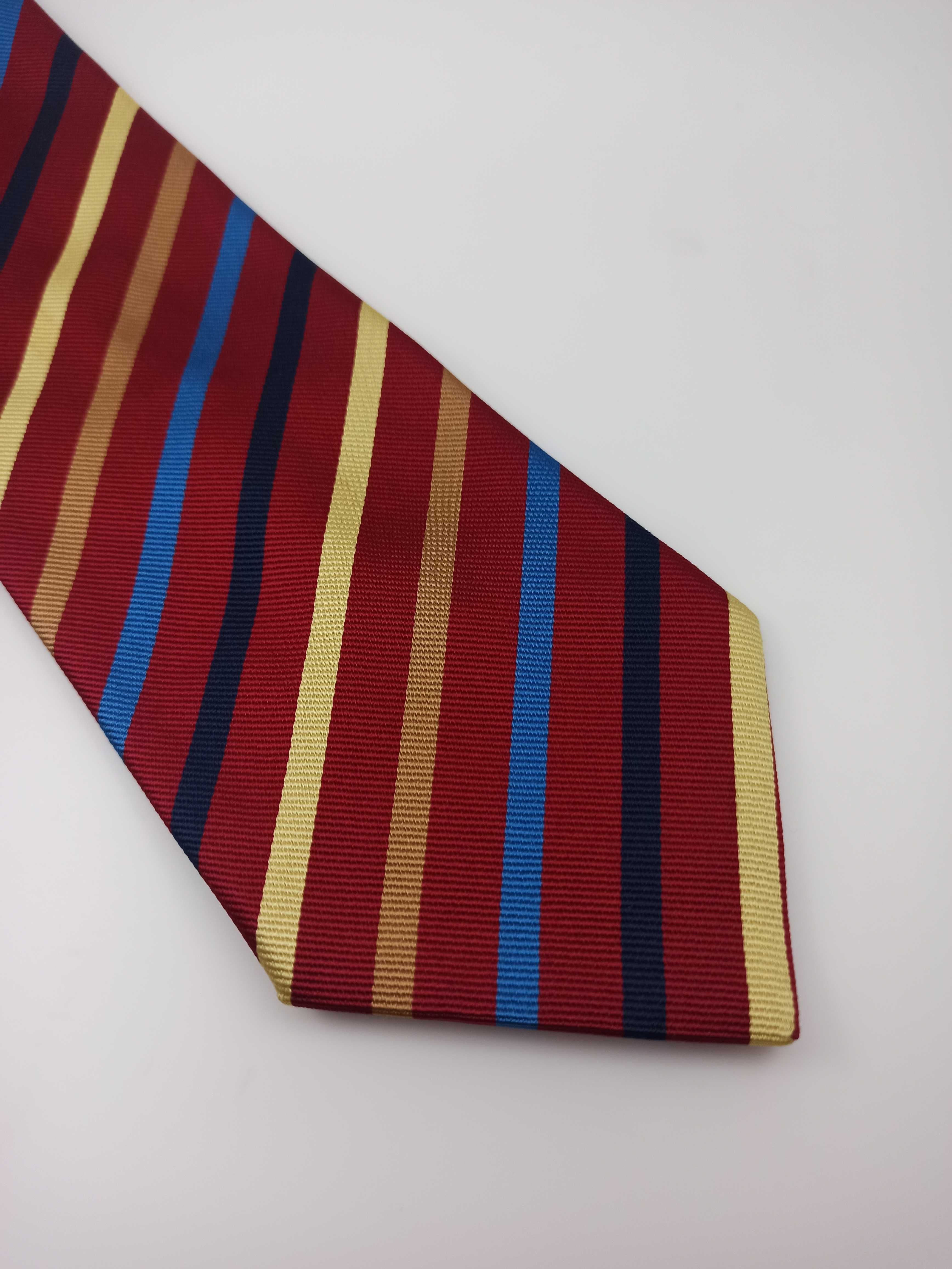 DAKS kolorowy jedwabny krawat w paski