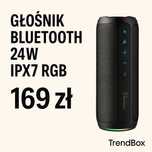 Głośnik Bluetooth 24W RGB IPX7 – MOCNY BAS, wodoodporny, LED, HIT!