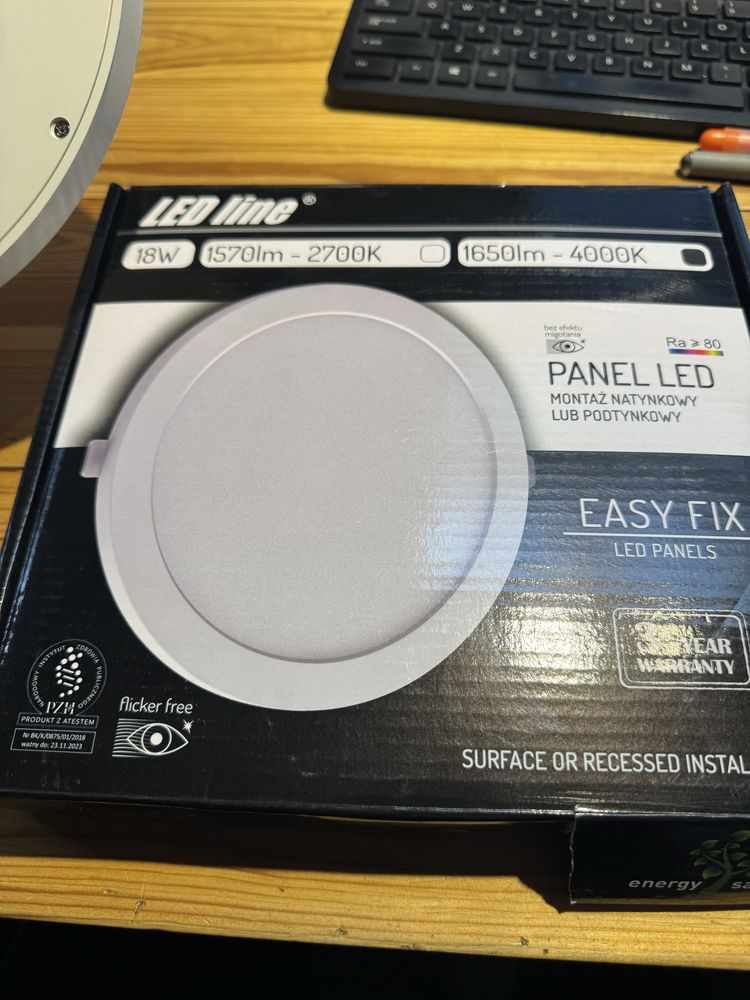 Panel LED LEDline EasyFix 18W 1650lm 4000K - biała dzienna 19 sztuk