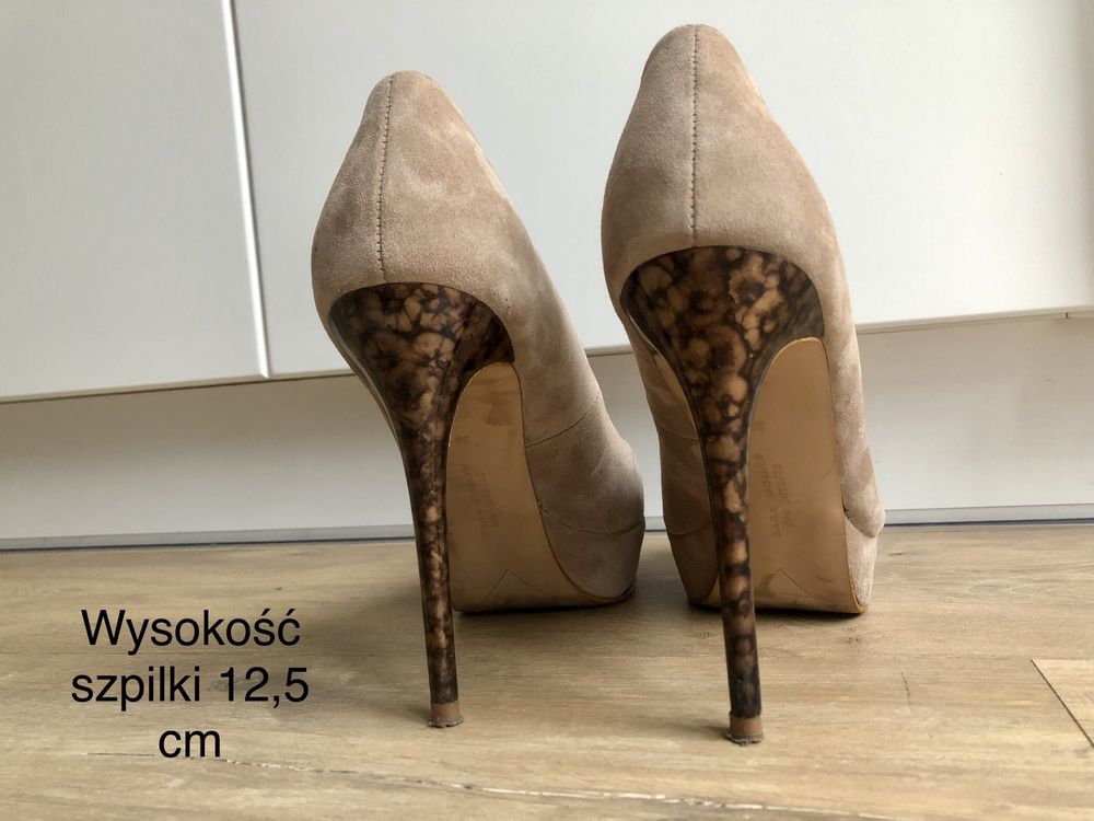 Szpilki nude bezowe zara 39