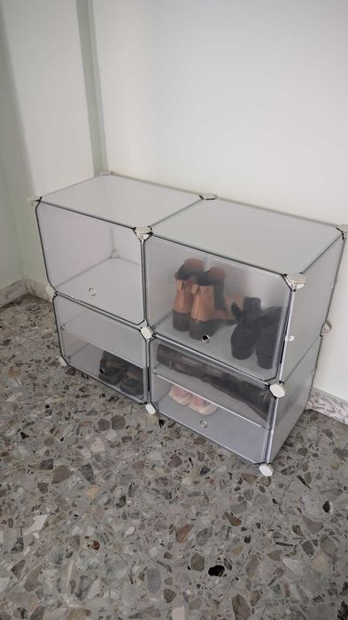 Pudełka do przechowywania modułowe mocne 8 sztuk zamykane białe