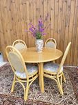Stół rattan bambus ogrodowy + 4 krzesła 120 cm #1150 Stylowy Węgrów