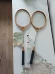 Zestaw 2 drewnianych rakiet KC do Badmintona vintage NRD lata 60./70