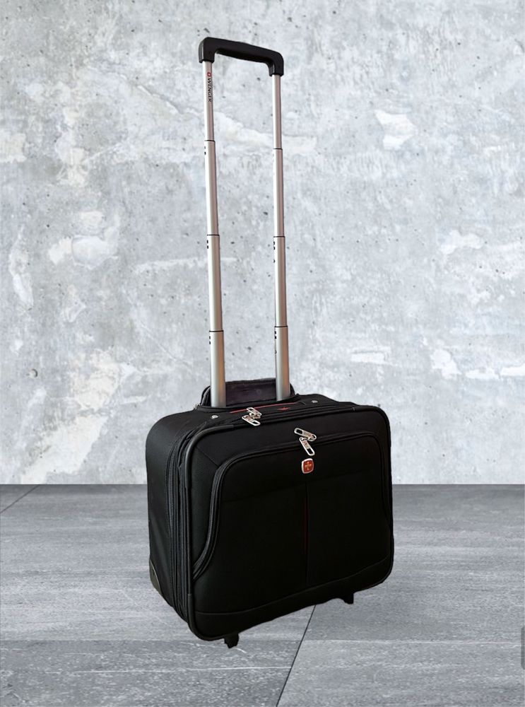 Чорний кейс-пілот ручна поклажа Wenger валіза, чемодан на 2 колесах