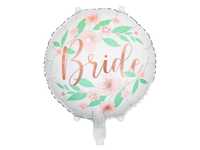 Balon foliowy Bride to be, biały, napis Bride to be - różowe złoto