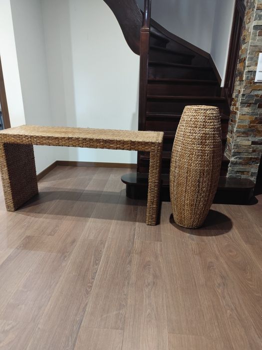 Móvel entrada/consola/aparador + coluna em folha de bananeira