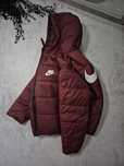 Nike therma fit kurtka damska puffer brązowa swoosh L boxy