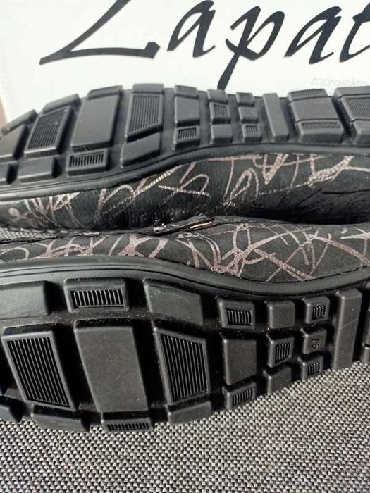 Czarno-srebrne mokasyny buty skórzane zapato rozmiar 41