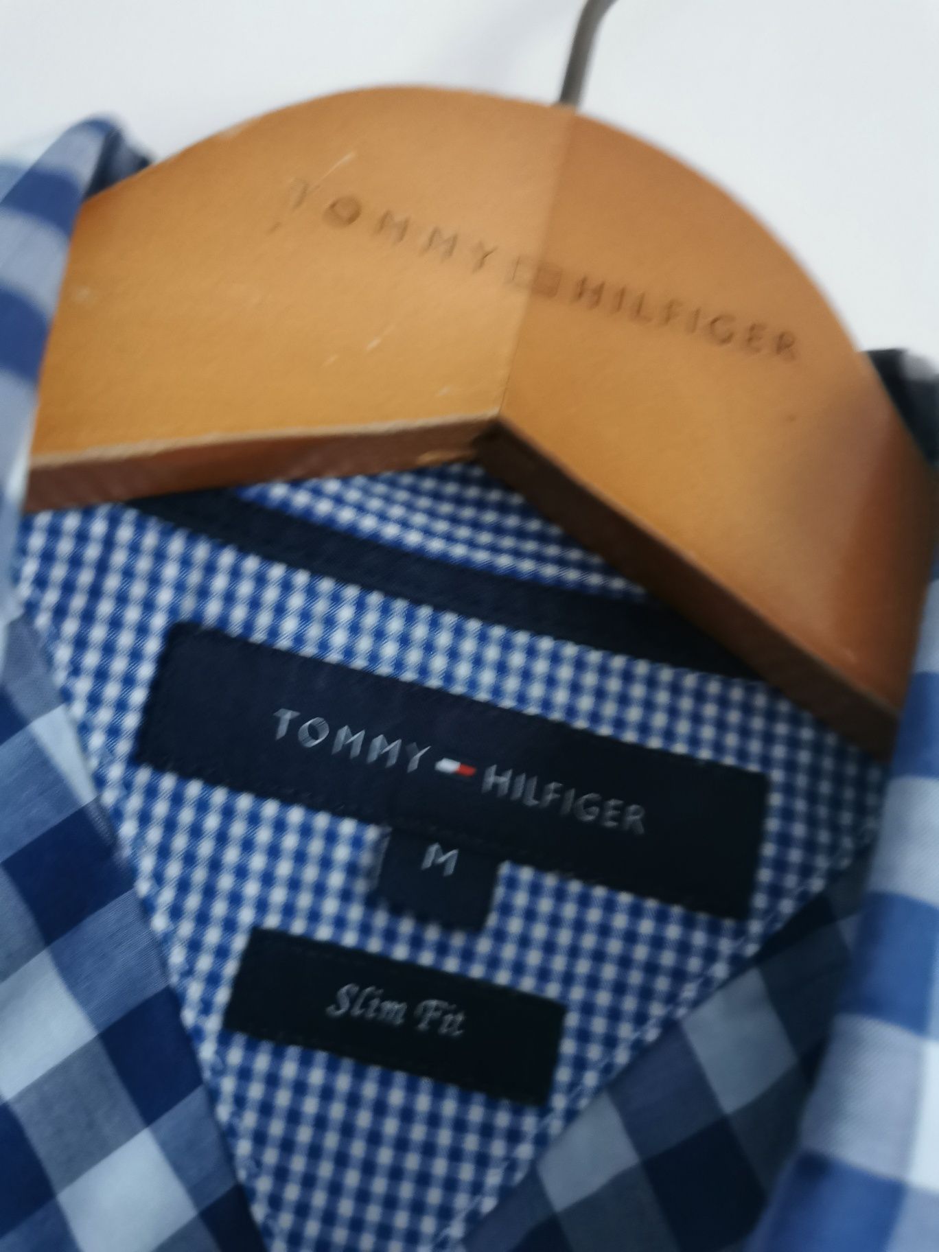 Tommy Hilfiger koszula męska logowana w kratkę slim fit M