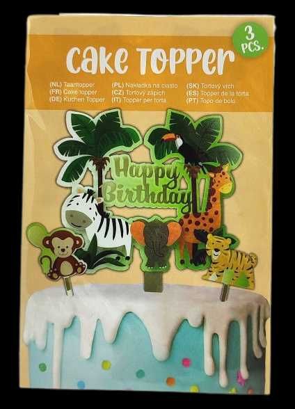 Dekoracyjna nakładka na ciasto Happy Birthday - Jungle