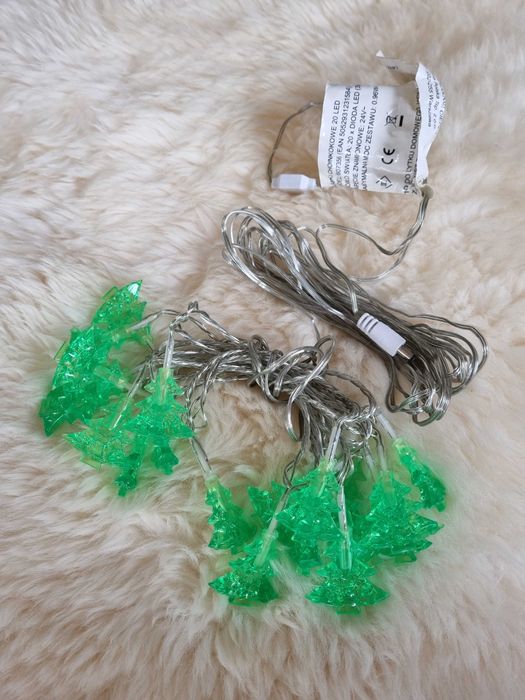 Lampka Choinka Czerwona z Koralików Ozdoba  Świąteczna Lampion