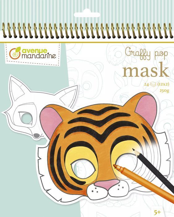 Blok z maskami Graffy Pop Mask Zwierzęta. Avenue Mandarine