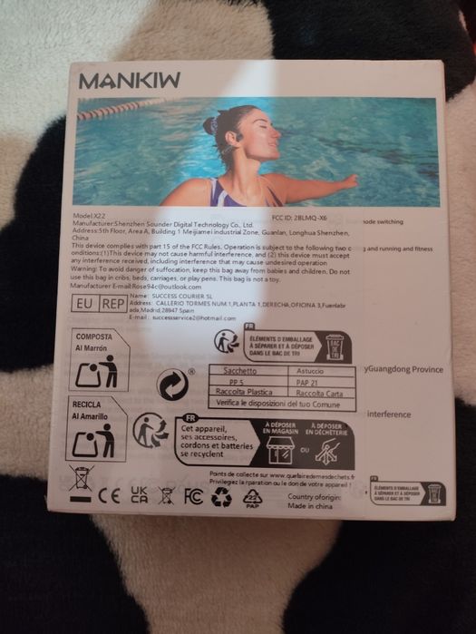 Mankiw X22 Auriculares de natação/desporto