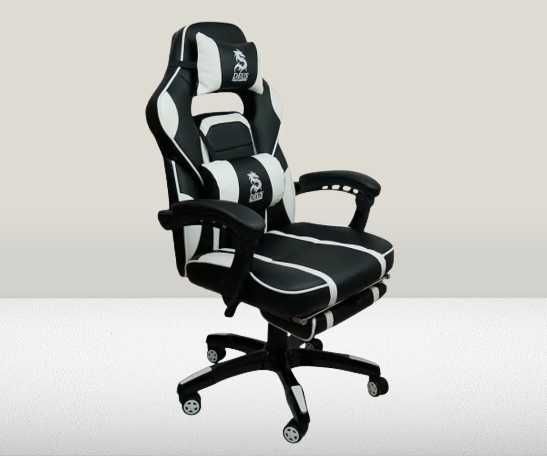 Кресло геймерское черно белое кресло игровое, кресло компьютерное