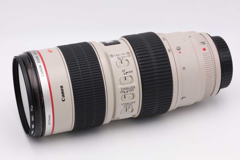 Canon EF 70-200 mm f 2,8 L IS USM zadbany obiektyw + osłona + uchwyt