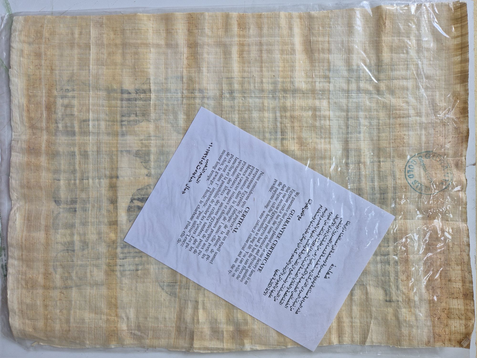 Oryginalny, certyfikowany papirus egipski