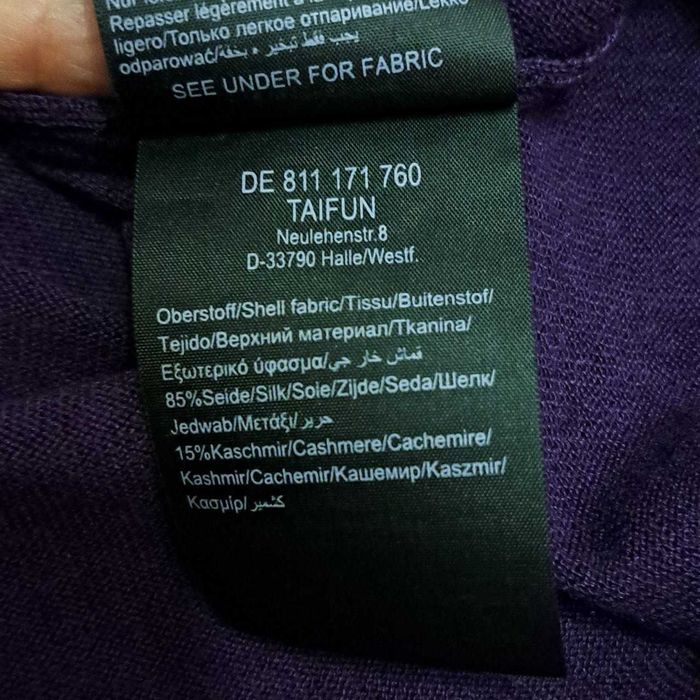 Розкішна водолазка TAIFUN, шовк і кашемір, розмір L-XL.