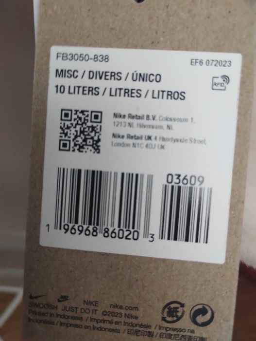 Torba zakupowa Nike pojemność 10 l różowa do ręki i na ramię