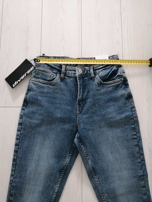 Nowe spodnie 36 jeansy dżinsy Diverse skinny wysoki stan krótsza nogaw