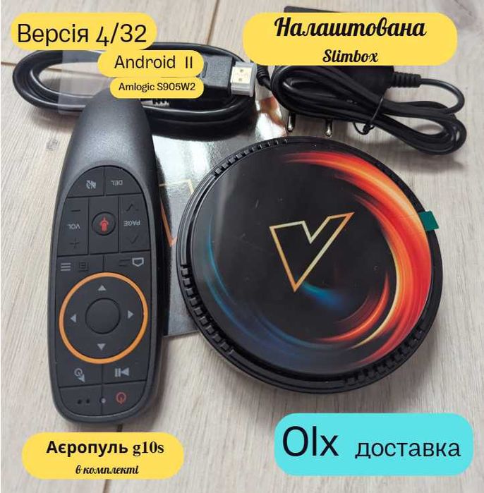 TV box Vontar W2 ATV 4/32 + пульт G10s голосовий Mouse