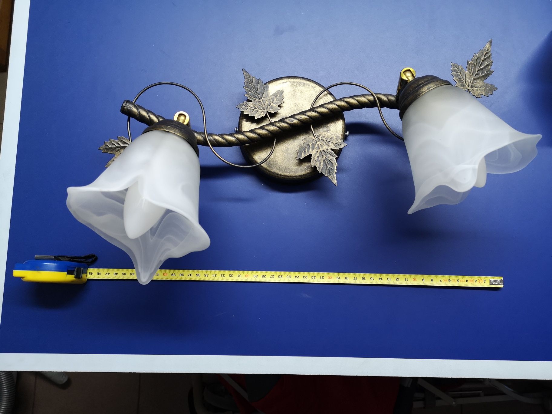 Lampa + kinkiet miedziany