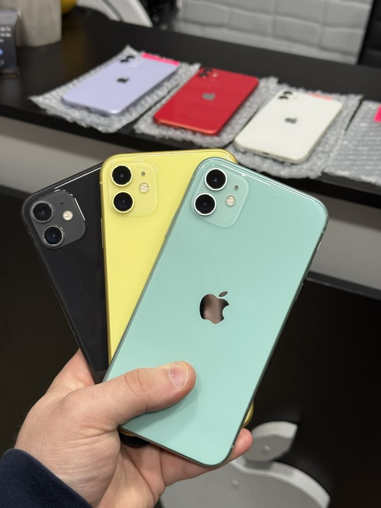 iphone 11 64/128gb white, red, purple, black, yellow, green 100% акумо