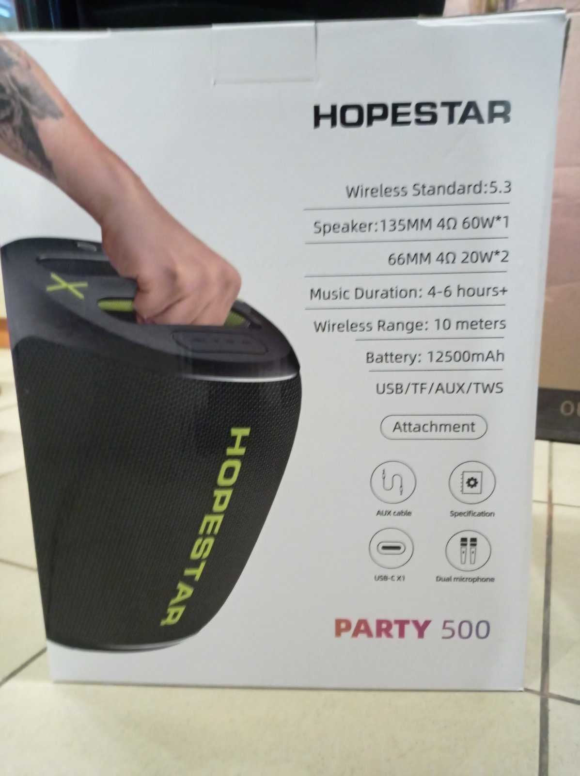 Hopestar Party 500  Bluetooth колонки чорні (Оригінал) Є в наявності