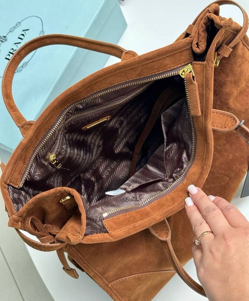 Сумка Prada замш коричнева
