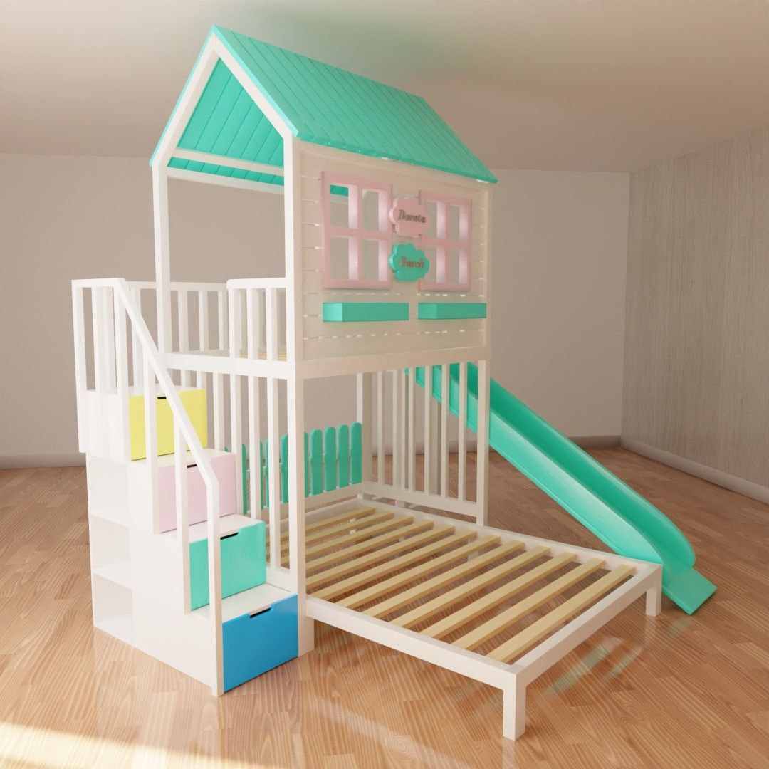 Łóżeczko łóżko piętrowe domek dla dzieci  Raty