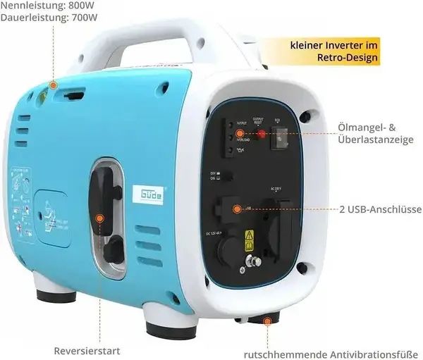 Инверторный бензиновый генератор Gude ISG 800-1 0.8 кВт