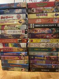 Cassetes vhs filmes da disney e outros